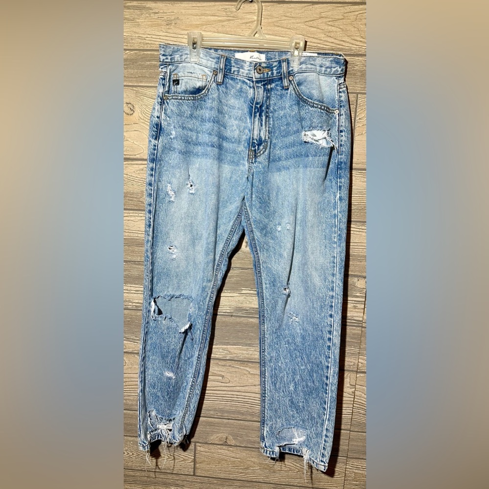 KanCan Light Acid Wash Super Distressed Jeans Size 9 Streetwear Trendy Casual